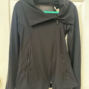 Athleta Blissout Asymmetric Zip Bomber Jacket with Draped Collar
